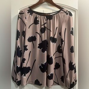 LOFT Floral Keyhole Blouse